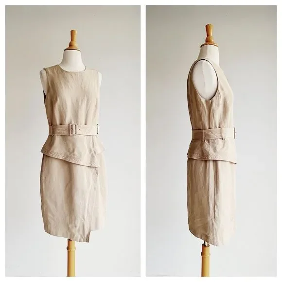 BANANA REPUBLIC | Linen Blend Peplum Utility Dress | Multiple Sizes - Picture 9 of 14